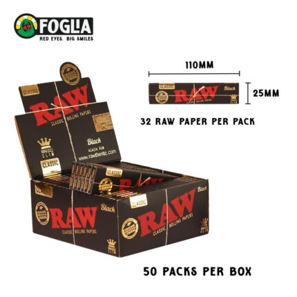 RAW BLACK KING SIZE CLASSIC SLIM PAPERS - Pack